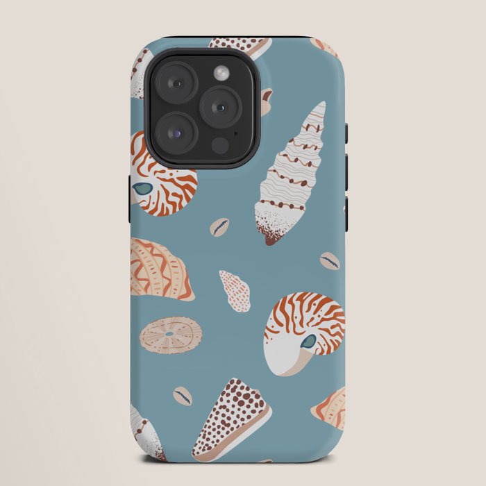 Vintage sea shell flat illustration pattern iPhone Case Gallery Image 11