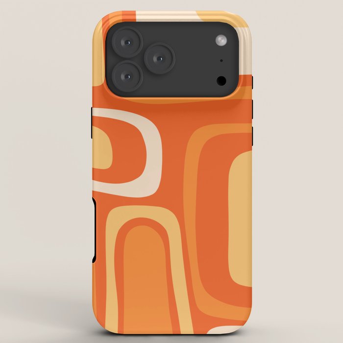 Palm Springs Mid Century Modern Abstract Pattern in Bright Orange Tangerine Tones iPhone Case Gallery Image 8