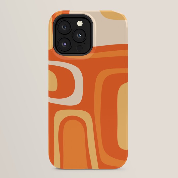 Palm Springs Mid Century Modern Abstract Pattern in Bright Orange Tangerine Tones iPhone Case Gallery Image 24