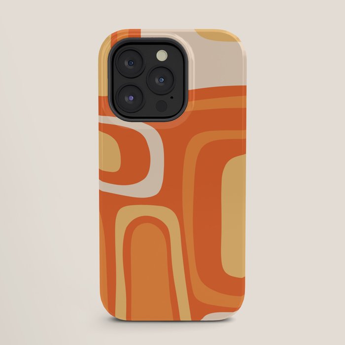 Palm Springs Mid Century Modern Abstract Pattern in Bright Orange Tangerine Tones iPhone Case Gallery Image 27