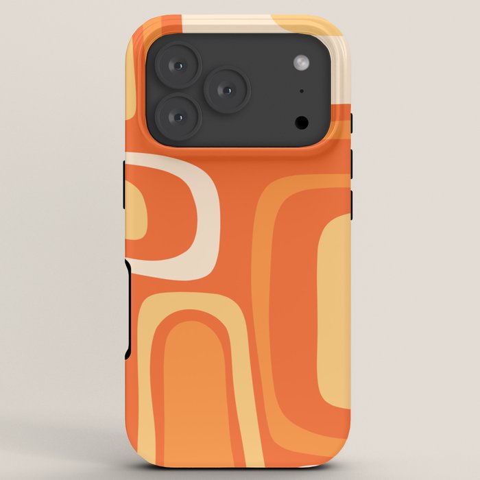 Palm Springs Mid Century Modern Abstract Pattern in Bright Orange Tangerine Tones iPhone Case Gallery Image 7