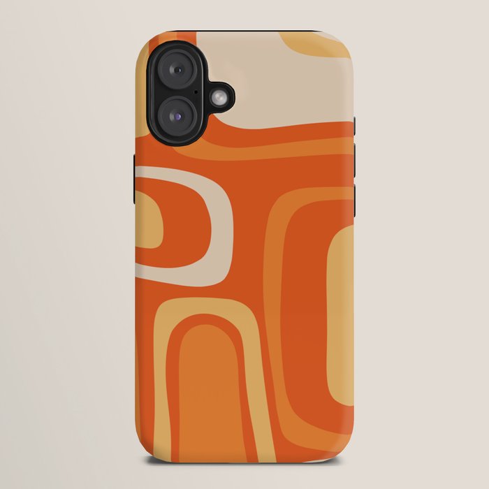 Palm Springs Mid Century Modern Abstract Pattern in Bright Orange Tangerine Tones iPhone Case Gallery Image 10