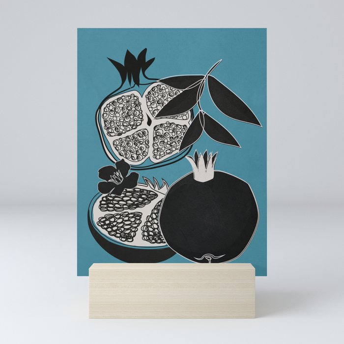 Line Art Pomegranates 4 Mini Art Print Gallery Image 5