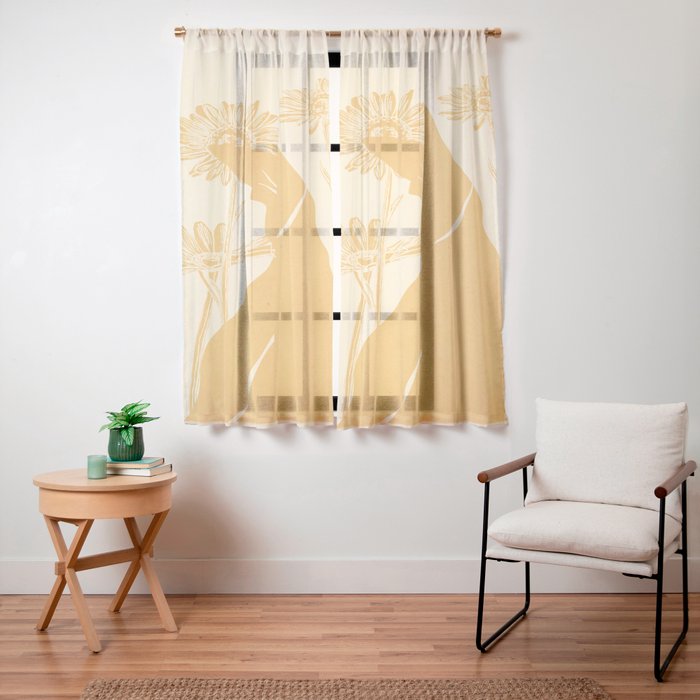 Minimalist Yellow Cat Window Curtain Gallery Image 23