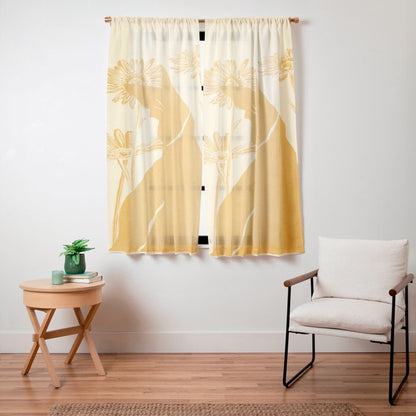 Minimalist Yellow Cat Window Curtain Gallery Image 15