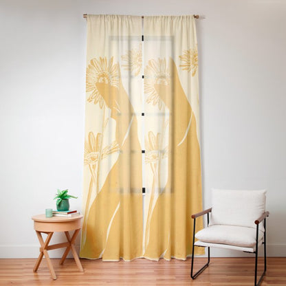 Minimalist Yellow Cat Window Curtain Gallery Image 12