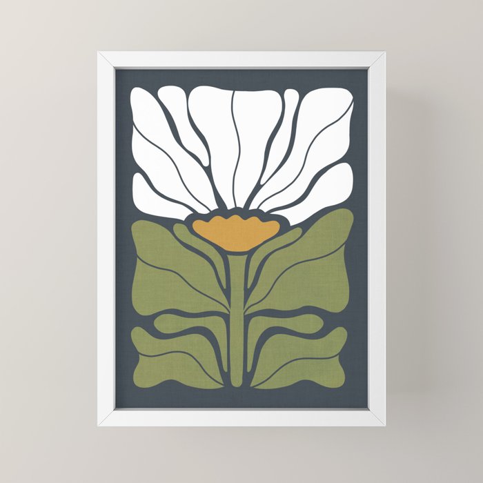 Modern Boho Art Nouveau Floral 3.1 ochre green grey Mini Art Print Gallery Image 4