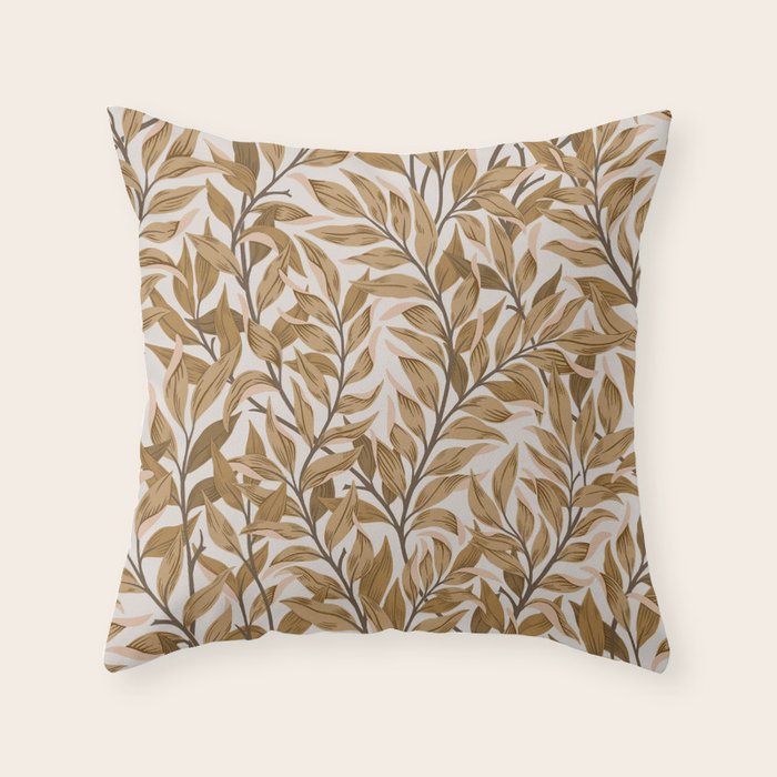 Autumn Botnica Foliage in Neutral Throw Pillow Gallery Image 2