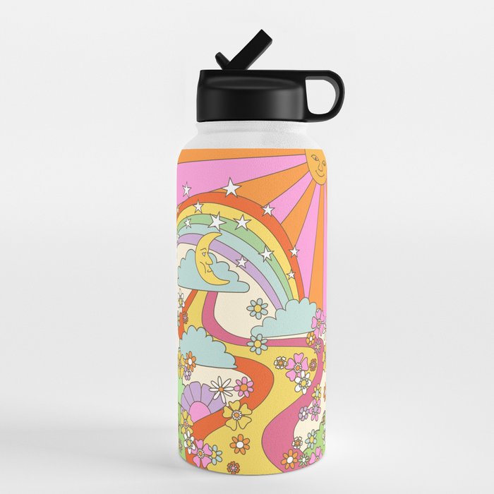 retro hippie boho print Water Bottle Gallery Image 4