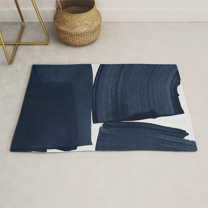 Minimalist Painting Blue I, Navy Decor Rug Gallery Image 1