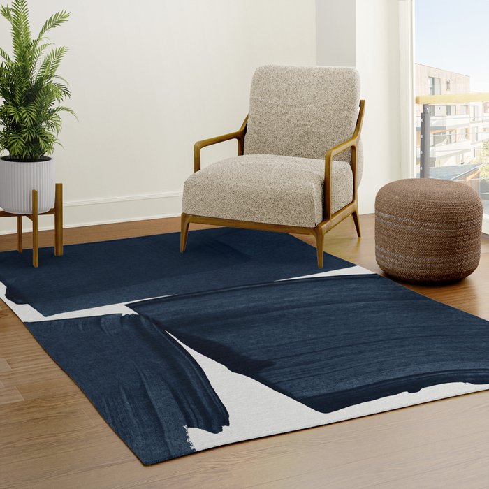 Minimalist Painting Blue I, Navy Decor Rug Gallery Image 3