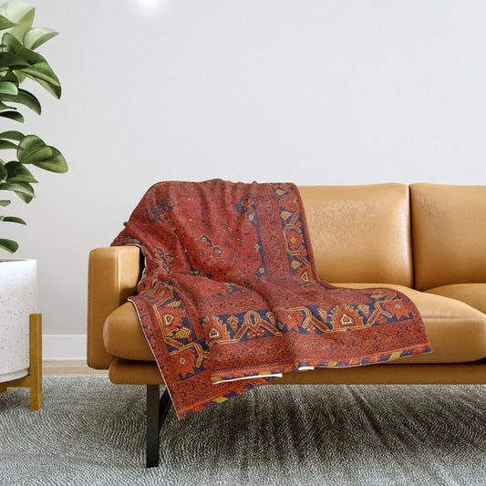 N194 - Red Berber Atlas Oriental Traditional Moroccan Style Throw Blanket Gallery Image 1