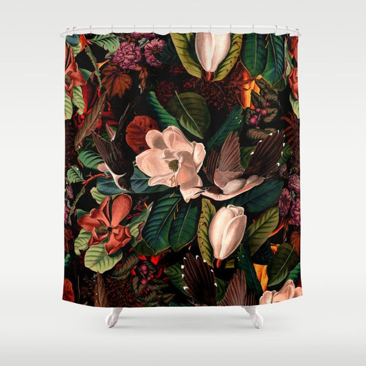 FLORAL AND BIRDS XIV Shower Curtain Gallery Image 1