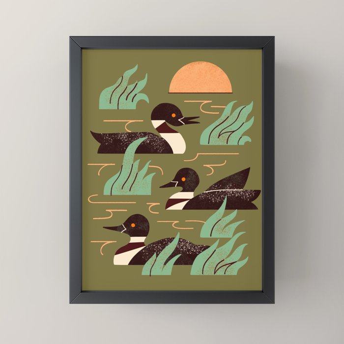 Loons At Dusk Mini Art Print Gallery Image 3