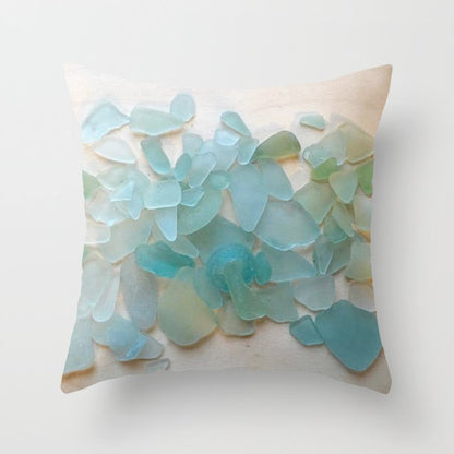 Ocean Hue Sea Glass Throw Pillow Gallery Image 2