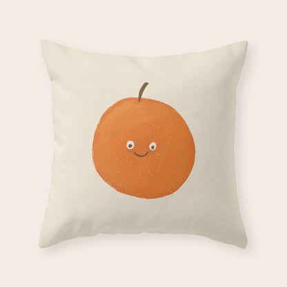 Kawaii Orange Throw Pillow Gallery Image 6