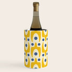 Mid Century Modern Abstract Pattern 641 Googie Yellow and Blue Wine Chiller Gallery Image 1