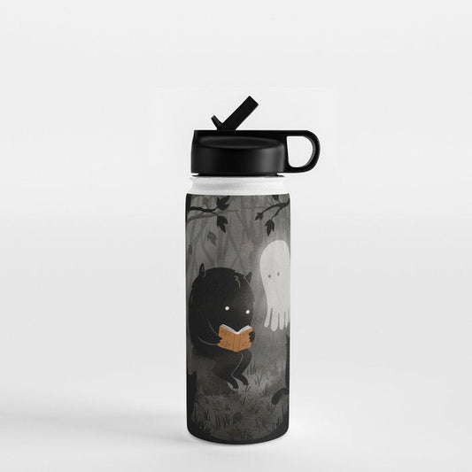 A Quiet Spooky Spot (Book Reading Monster) Water Bottle Gallery Image 1