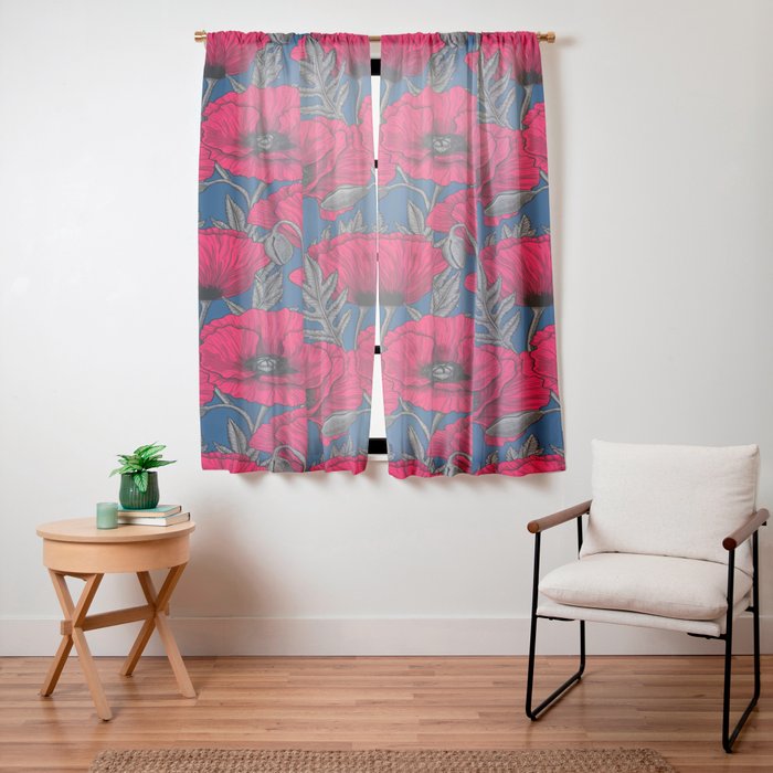 Night poppy garden Window Curtain Gallery Image 15