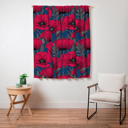 Night poppy garden Window Curtain Gallery Image 7