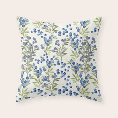 âWild Blueberryâ - Botanical Pattern Throw Pillow Gallery Image 5