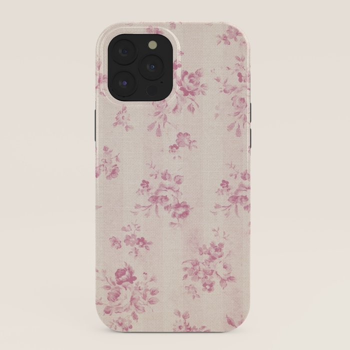 Elegant blush pink white rustic floral vintage stripes iPhone Case Gallery Image 40
