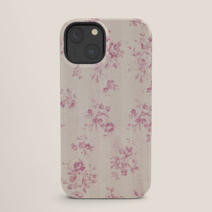 Elegant blush pink white rustic floral vintage stripes iPhone Case Gallery Image 25