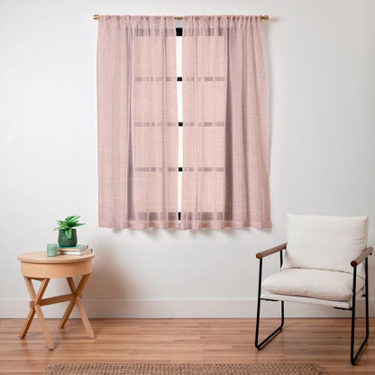 Salmon Linen Texture Window Curtain Gallery Image 23