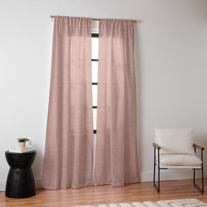 Salmon Linen Texture Window Curtain Gallery Image 14