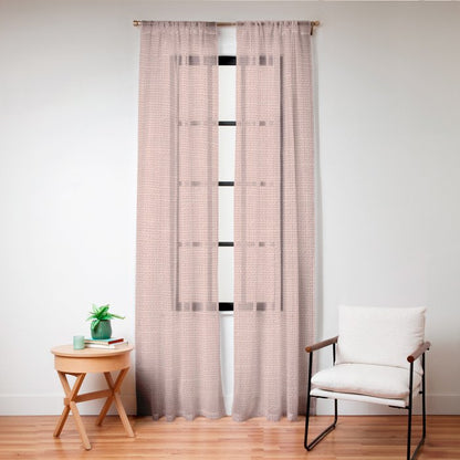 Salmon Linen Texture Window Curtain Gallery Image 24