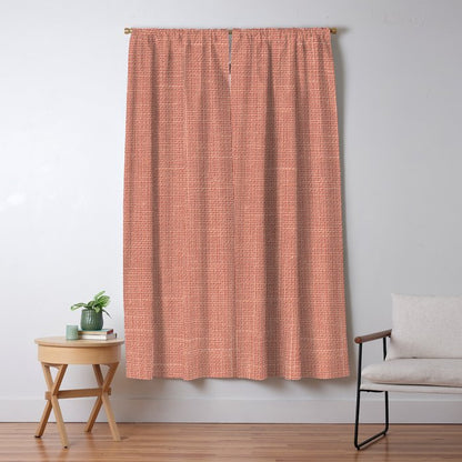 Salmon Linen Texture Window Curtain Gallery Image 5