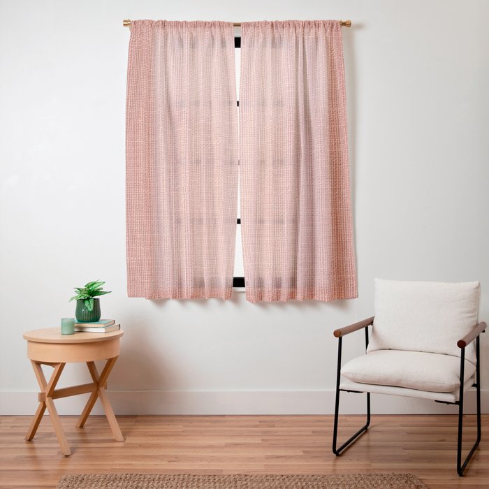 Salmon Linen Texture Window Curtain Gallery Image 11
