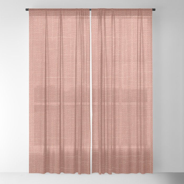 Salmon Linen Texture Window Curtain Gallery Image 18