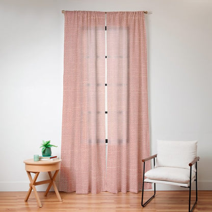 Salmon Linen Texture Window Curtain Gallery Image 16