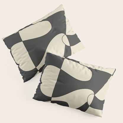 Modern Abstract Contrast - Noir Pillow Sham Gallery Image 1