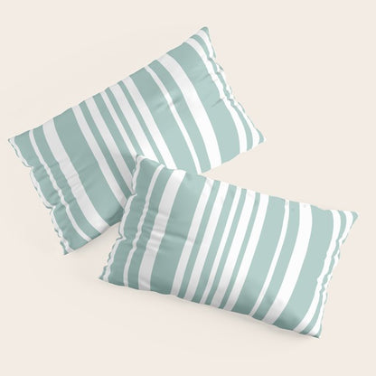 Classic Stripes XXXVII - Sage Green Pillow Sham Gallery Image 4