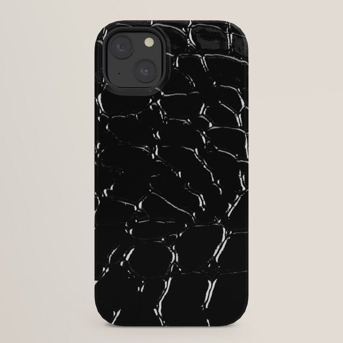 Exotic Black Crocodile Patent Leather iPhone Case Gallery Image 30