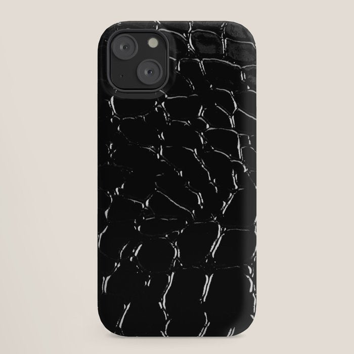 Exotic Black Crocodile Patent Leather iPhone Case Gallery Image 18
