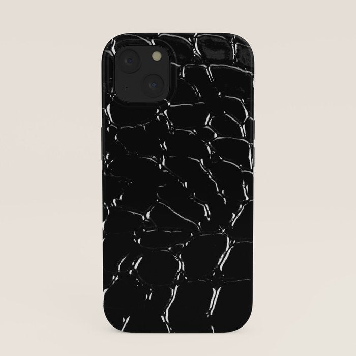 Exotic Black Crocodile Patent Leather iPhone Case Gallery Image 37