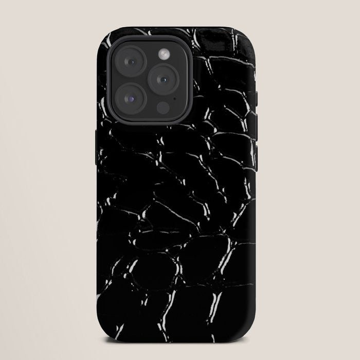 Exotic Black Crocodile Patent Leather iPhone Case Gallery Image 11