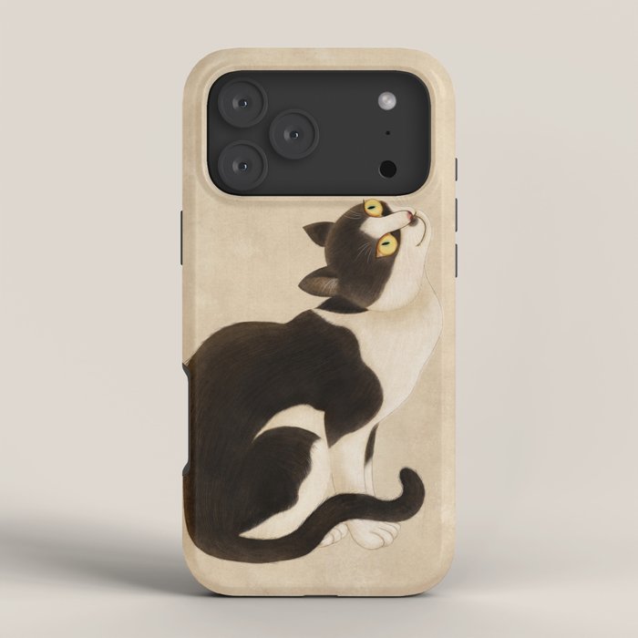 Minhwa: cat & butterfly (Korean traditional/folk art) iPhone Case Gallery Image 4
