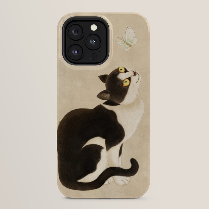 Minhwa: cat & butterfly (Korean traditional/folk art) iPhone Case Gallery Image 24