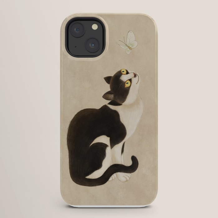 Minhwa: cat & butterfly (Korean traditional/folk art) iPhone Case Gallery Image 26