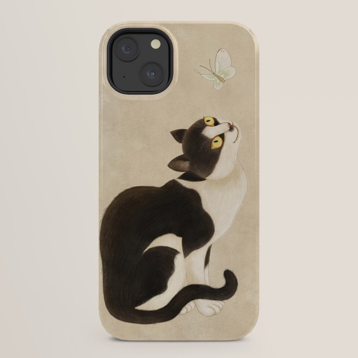 Minhwa: cat & butterfly (Korean traditional/folk art) iPhone Case Gallery Image 30