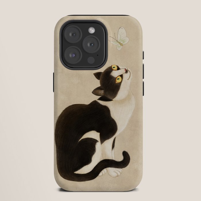 Minhwa: cat & butterfly (Korean traditional/folk art) iPhone Case Gallery Image 11
