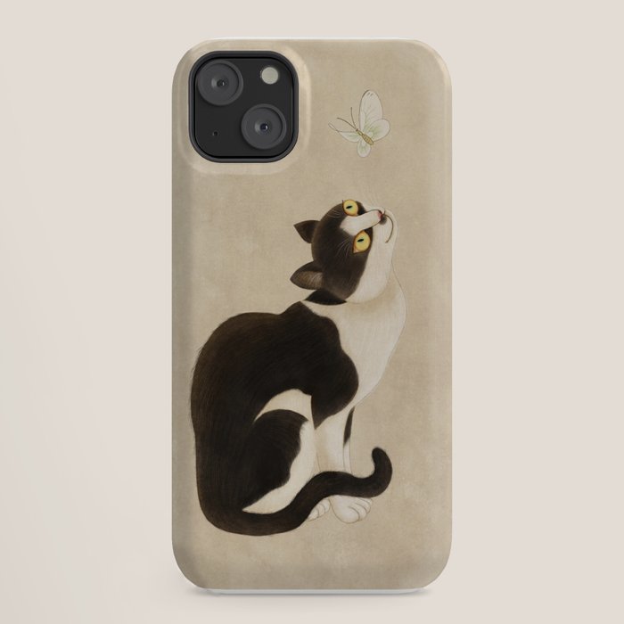 Minhwa: cat & butterfly (Korean traditional/folk art) iPhone Case Gallery Image 18