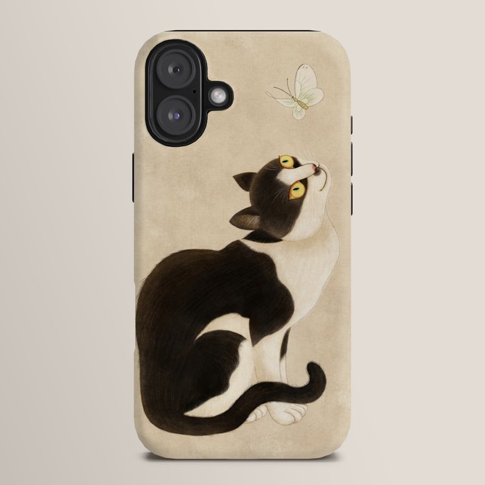 Minhwa: cat & butterfly (Korean traditional/folk art) iPhone Case Gallery Image 14