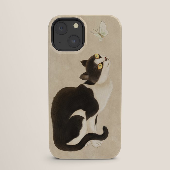 Minhwa: cat & butterfly (Korean traditional/folk art) iPhone Case Gallery Image 25