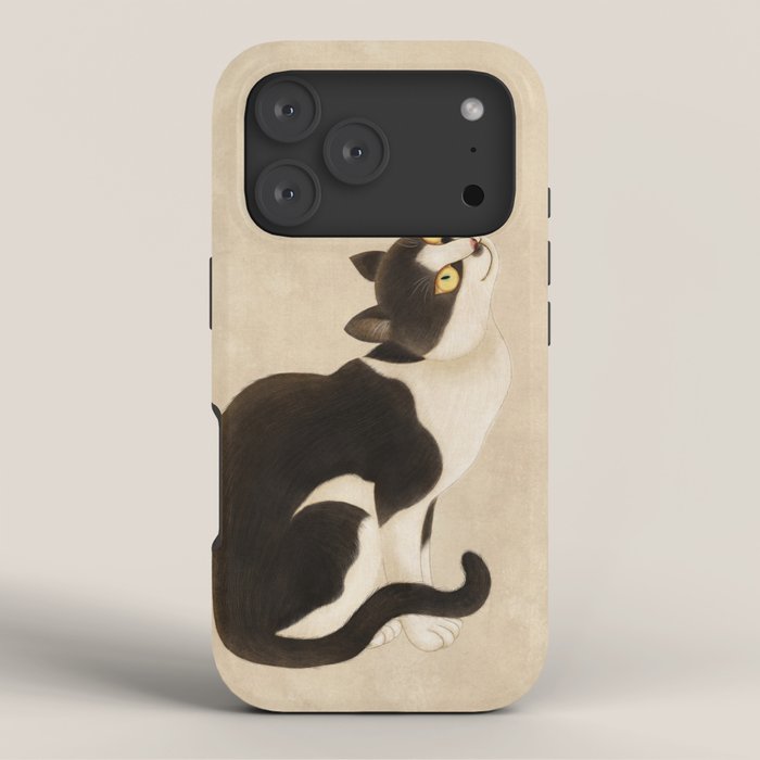 Minhwa: cat & butterfly (Korean traditional/folk art) iPhone Case Gallery Image 3