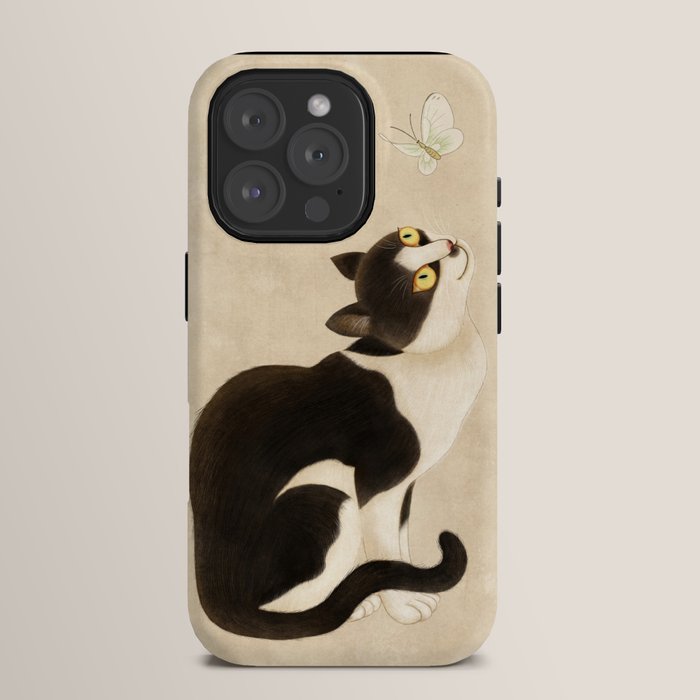 Minhwa: cat & butterfly (Korean traditional/folk art) iPhone Case Gallery Image 15